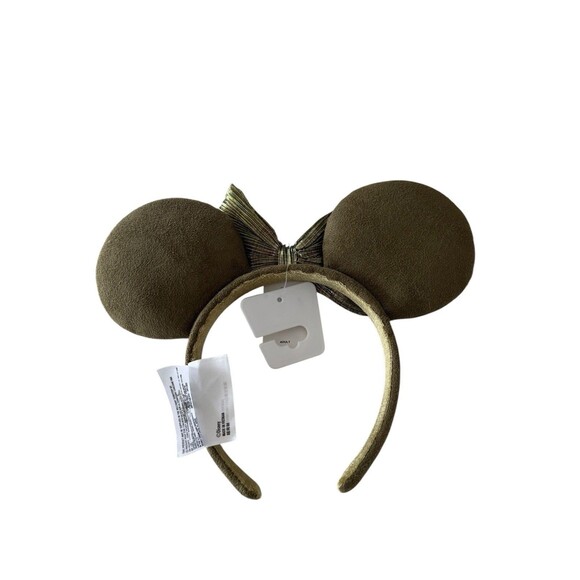 2021 Disney Parks Mickey Minnie Ears Olive Green Woven Bow Headband New main image 4